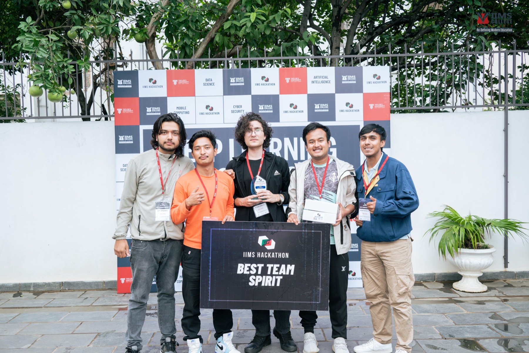 Team CodeX holding the Best Team Spirit award