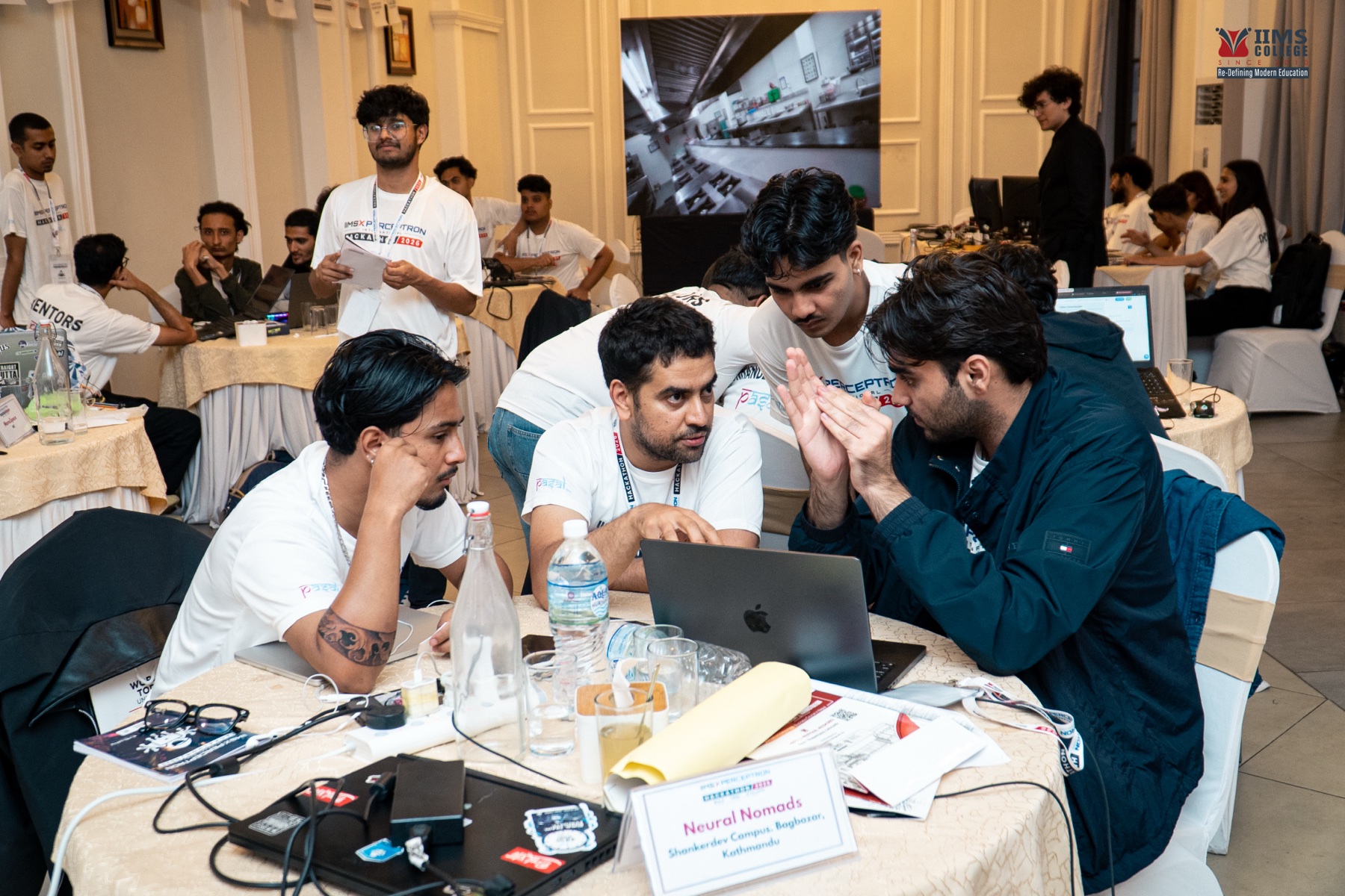 Two participants presenting an AI road-condition monitoring dashboard during the final demonstrations