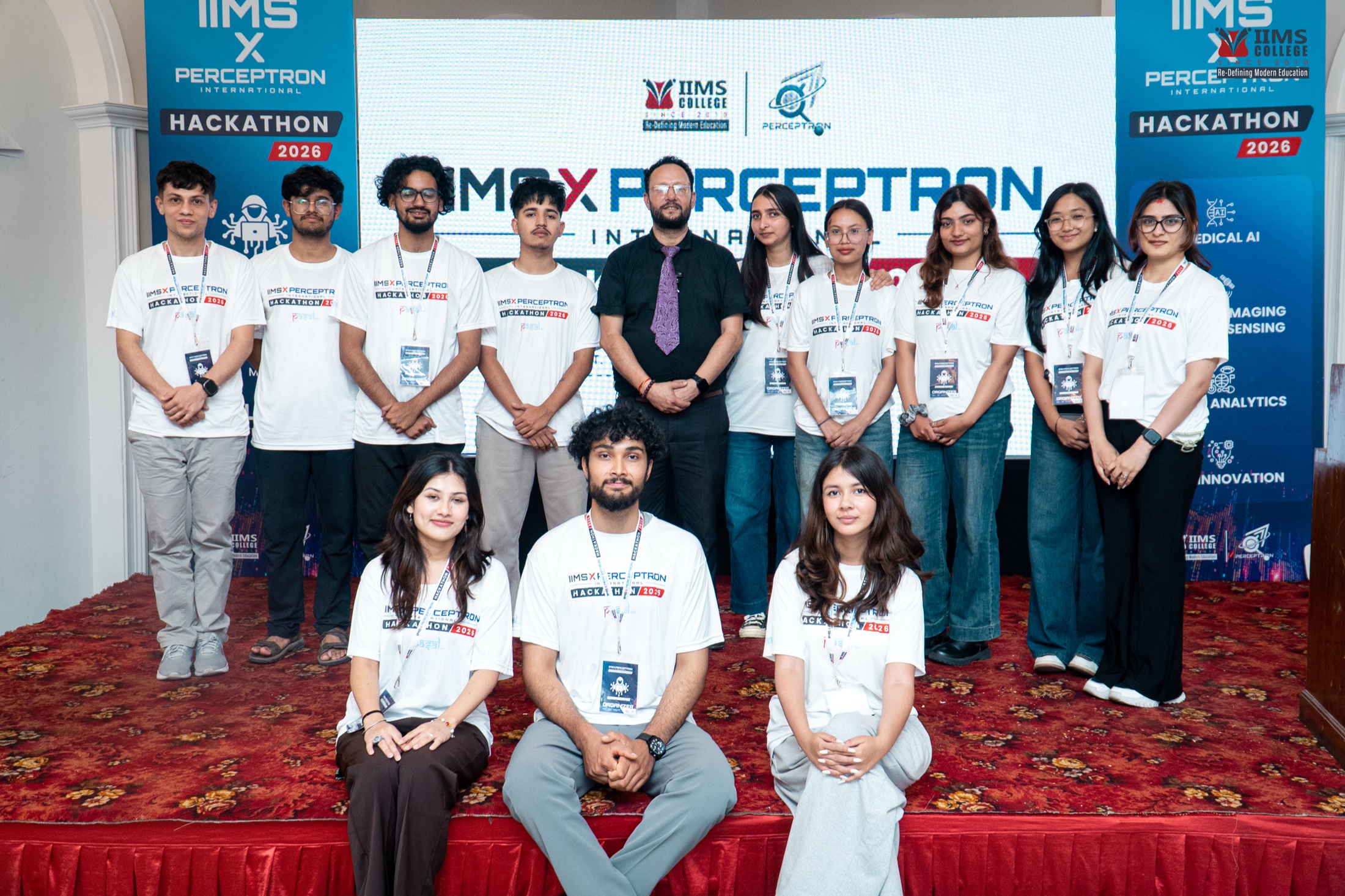 The organizing team gathered at the Perceptron International Hackathon